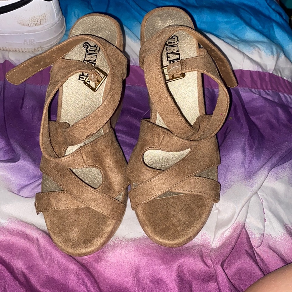 brown heels, worn once years ago, good condition and clean